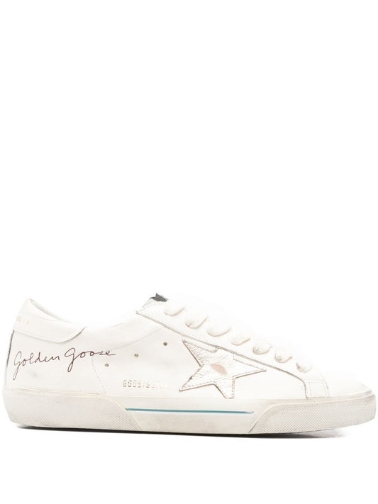 Golden Goose Super-Star Sneakers for Men — White Leather