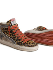 Golden Goose Brown Sneakers — Leather Animal Lace-Up (New)