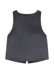 Ganni Satin Tank Top — Black Silk-Feel Topwear