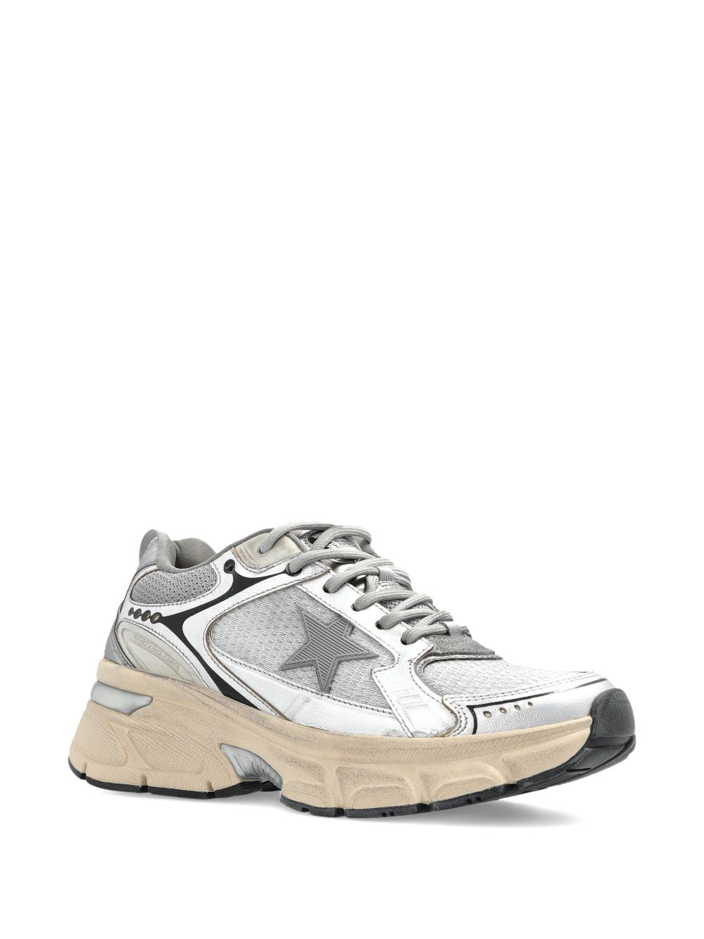 Golden Goose Grey Sneakers — Lightstar Lace-Up | Aumifour