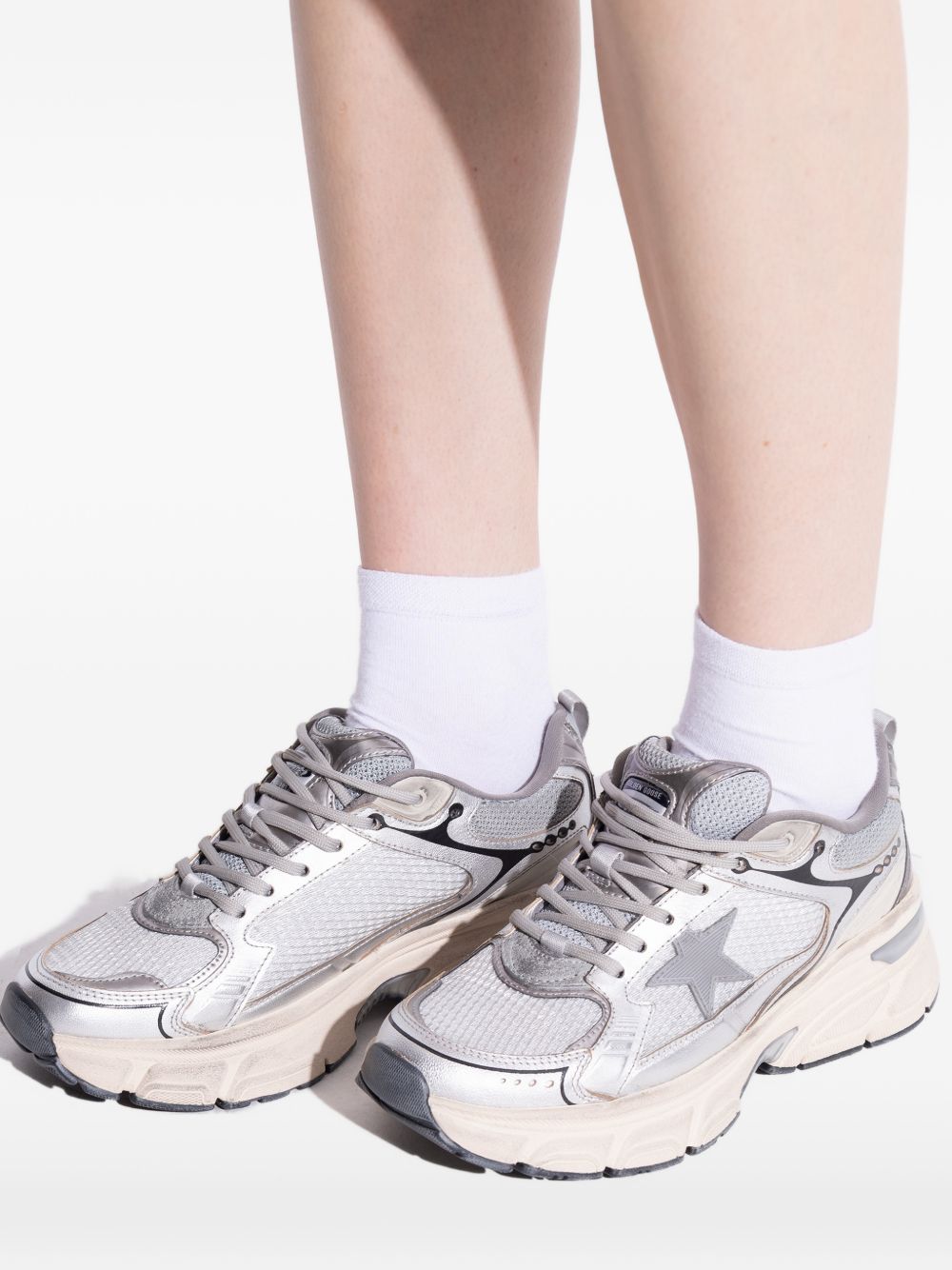 Golden Goose Grey Sneakers — Lightstar Lace-Up | Aumifour