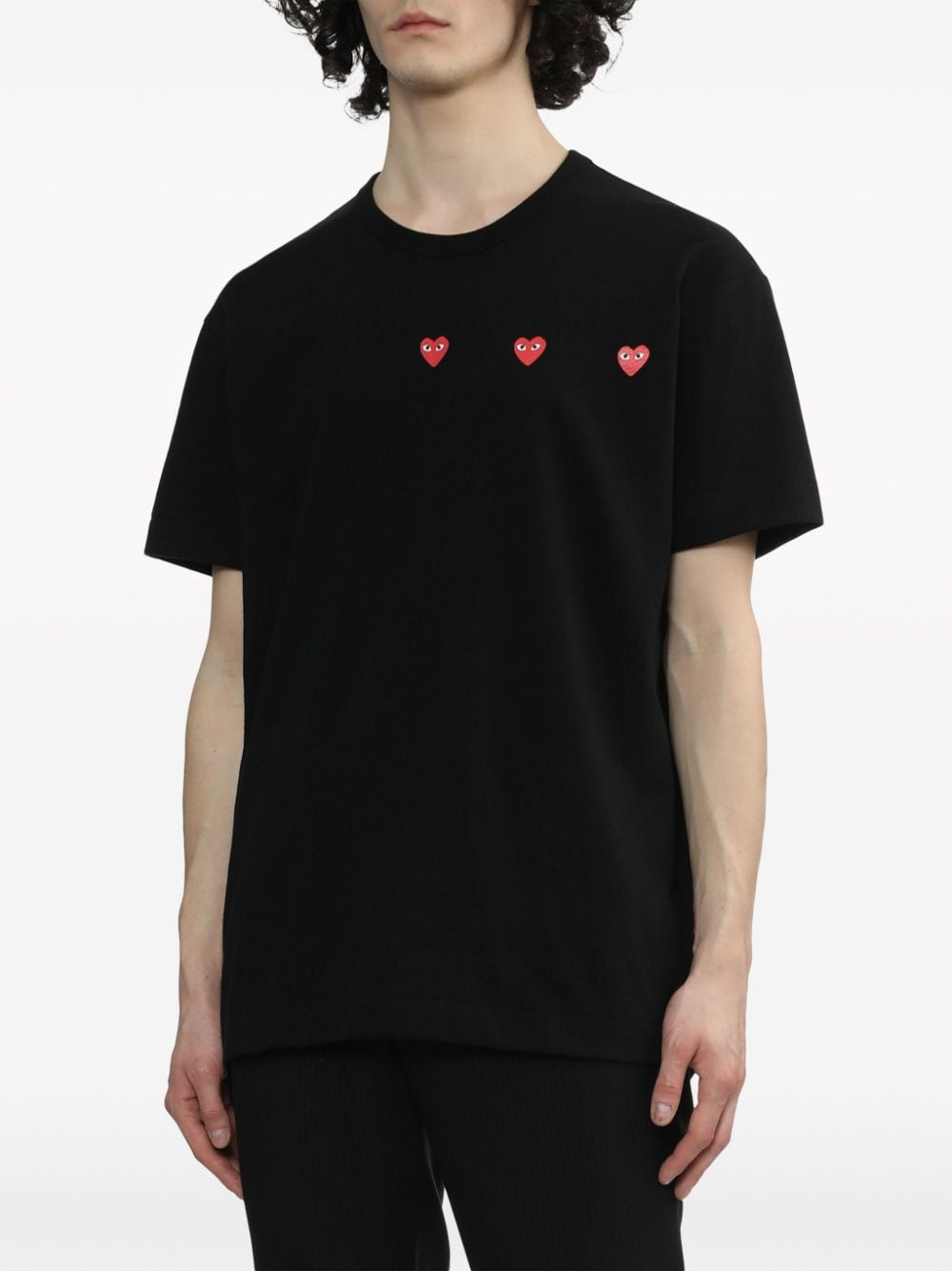 Comme Des Garcons Cotton T-Shirt — Heart Print Topwear