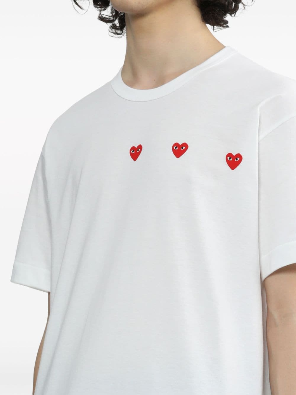 Comme Des Garcons White T-Shirts & Polos — Iconic Heart Print