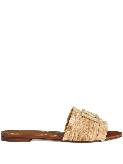 Dolce & Gabbana Sandals Beige — New Rafia Flats
