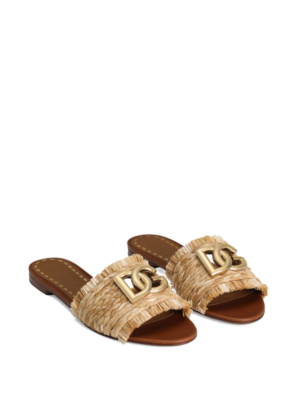 Dolce & Gabbana Sandals Beige — New Rafia Flats