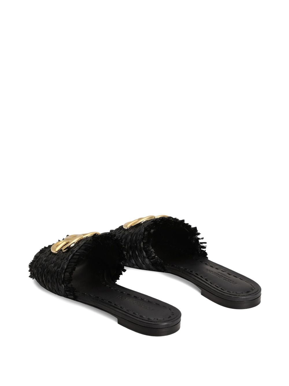 Dolce & Gabbana Sandals — Black Woven Flats