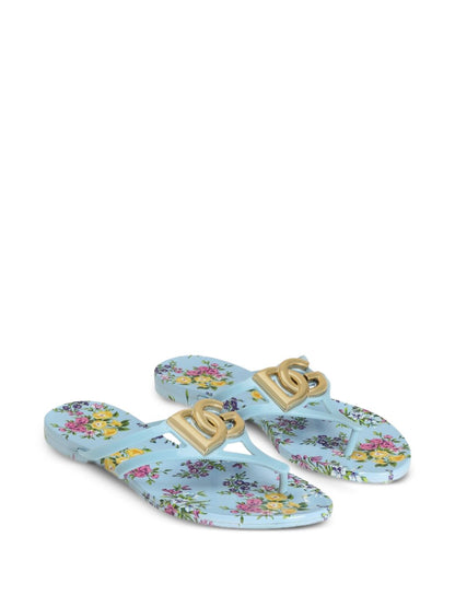 Dolce & Gabbana Sandals — Clear Blue Slip‑On Flats