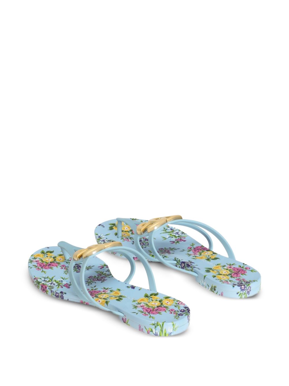 Dolce & Gabbana Sandals — Clear Blue Slip‑On Flats