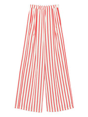 Forte Forte Striped Trousers — Red Wide‑Leg