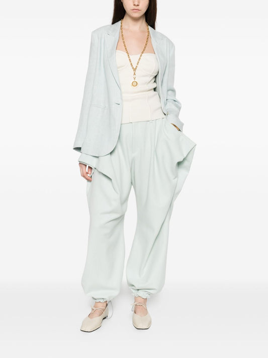 Forte Forte Linen Single‑Breasted Jacket — Azzurro (Women)