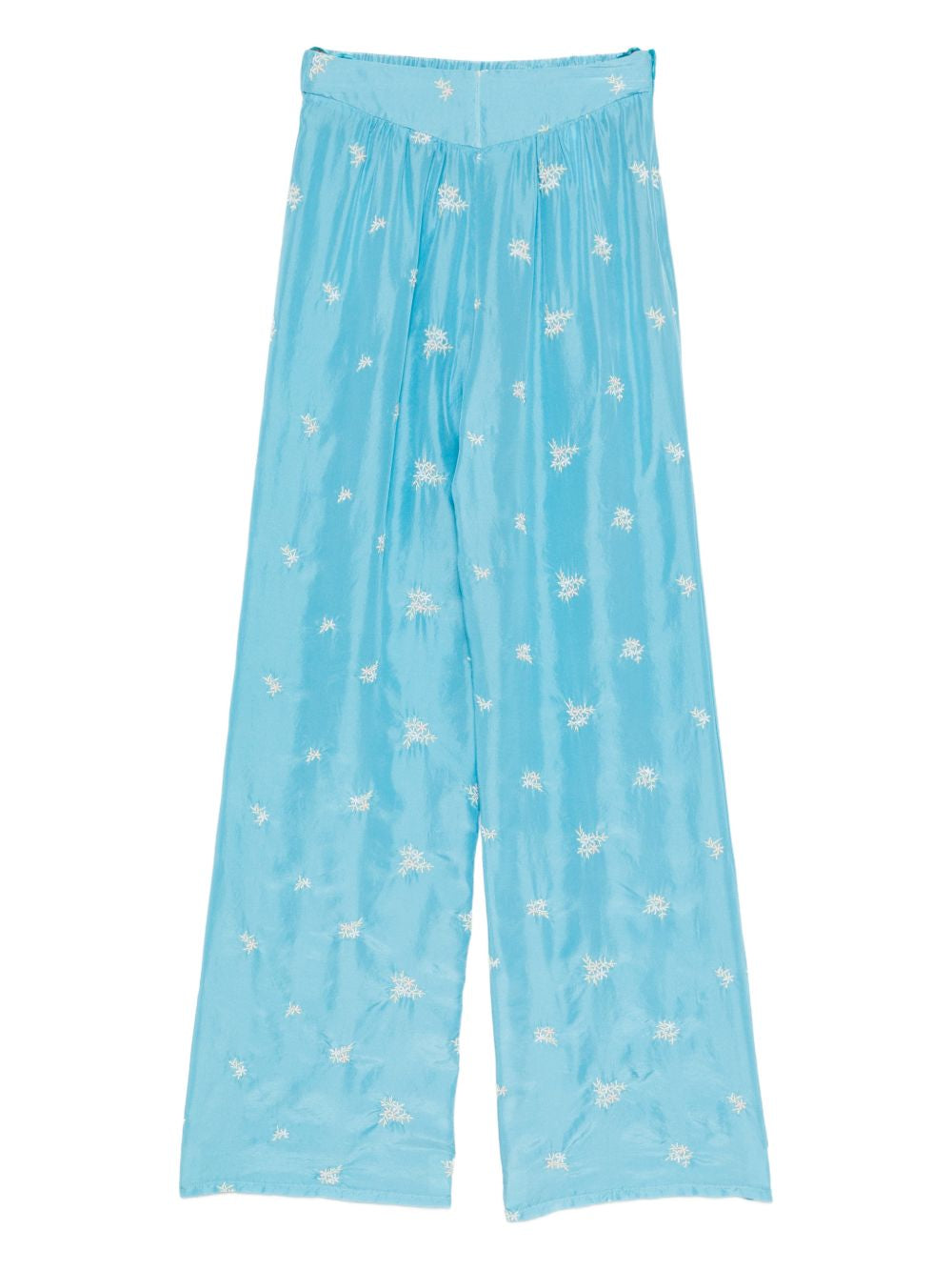 Forte Forte Embroidered Silk Trousers — Azzurro Floral, New In