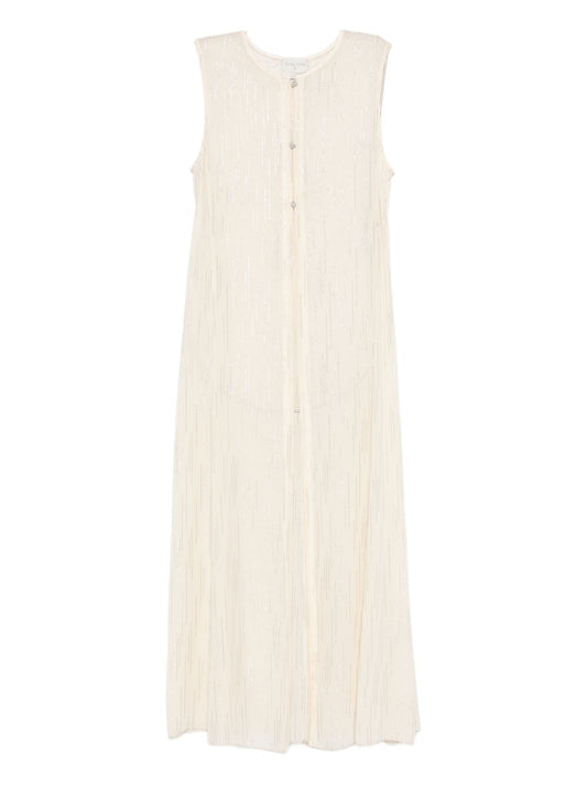 Forte Forte Long Vest – White Sleeveless Topwear