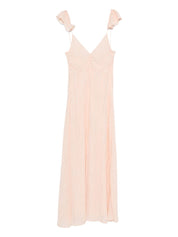 Forte Forte V-necked Long Dress — Cipria Ruffle (55€)