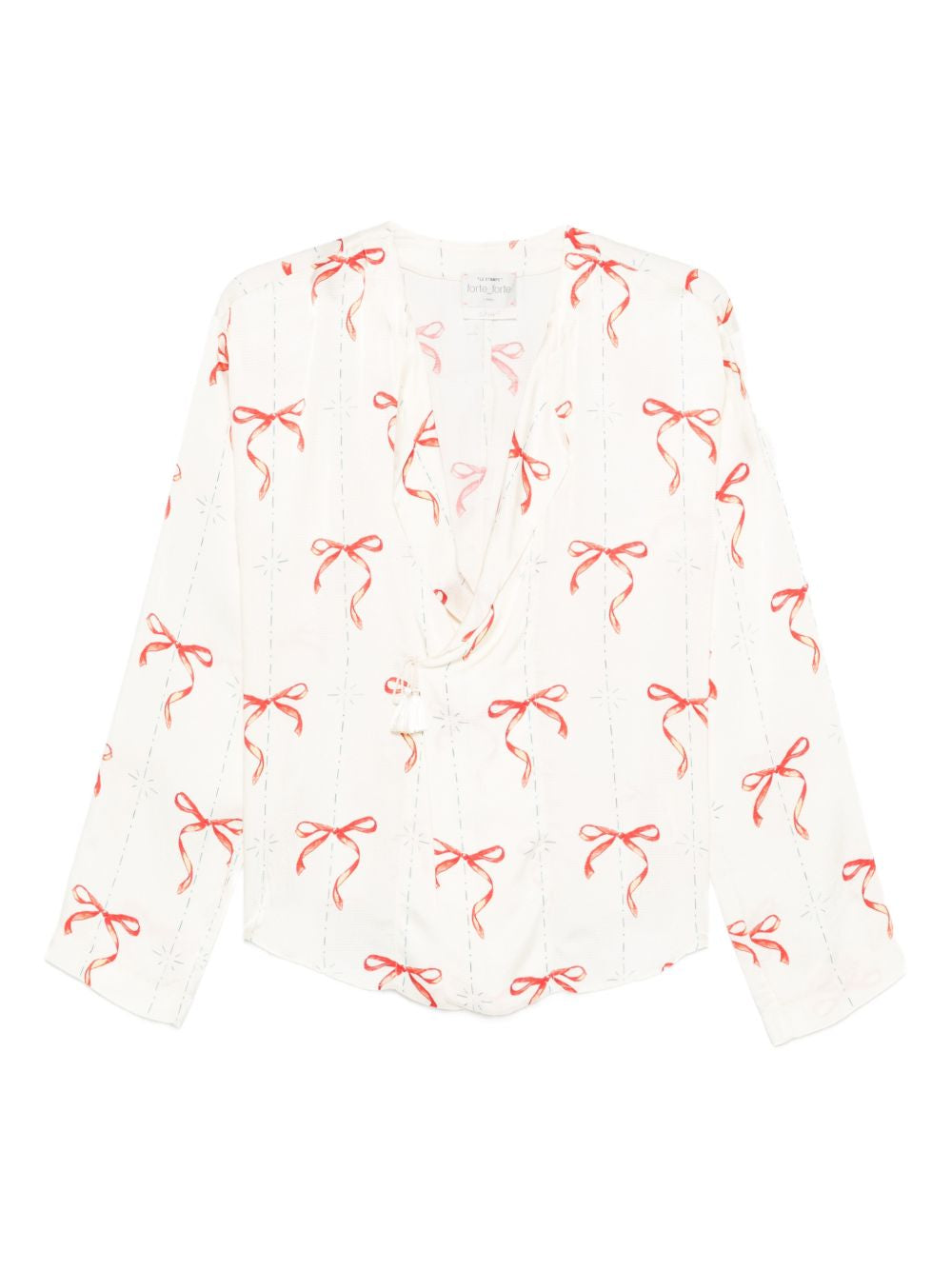 Forte Forte V-neck Printed crossed shirt