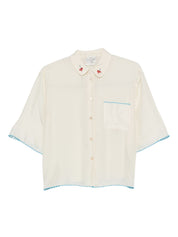 Forte Forte Embroidered Silk Shirt — Crema, New In