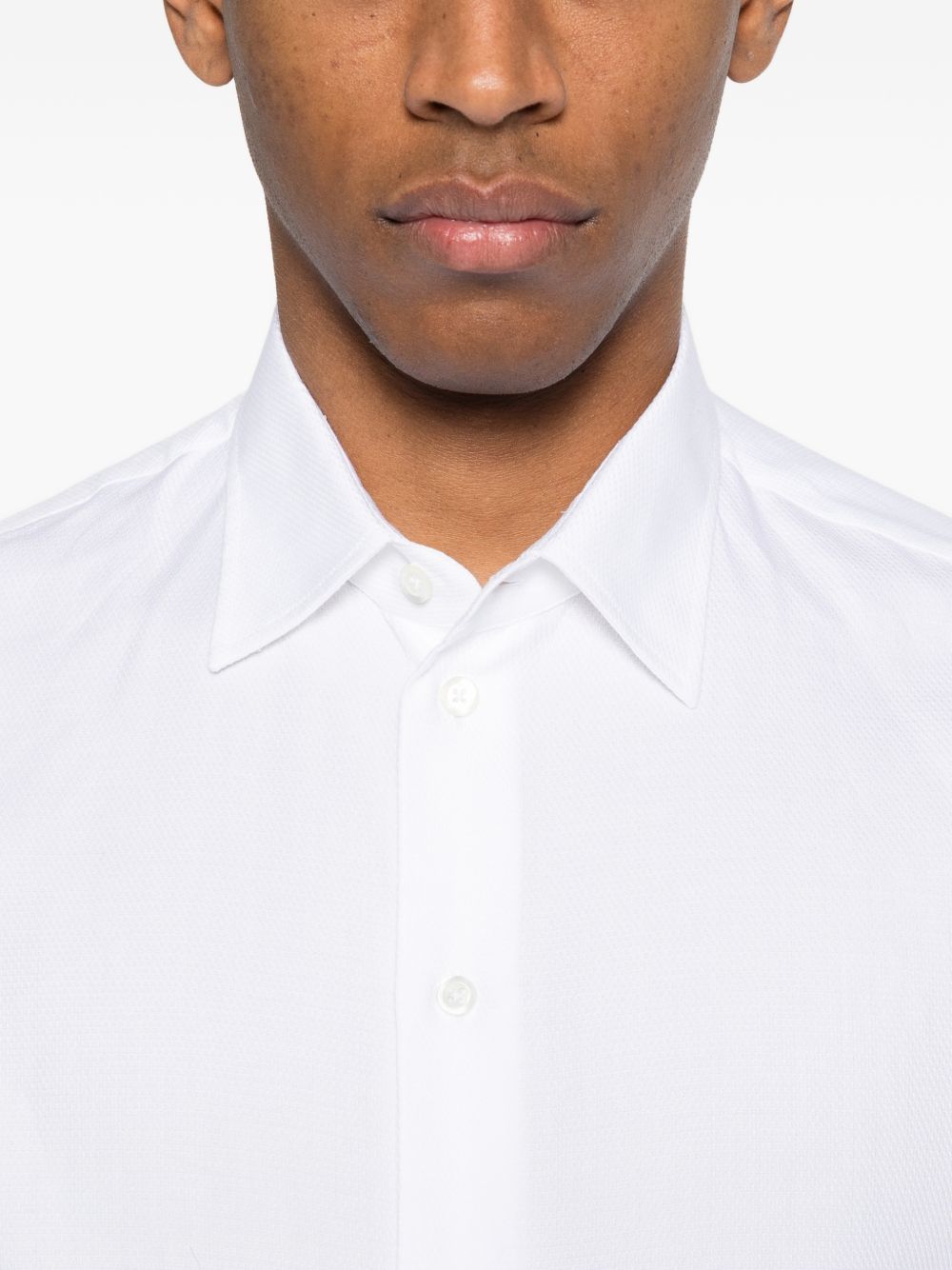 Emporio Armani Shirts — White Cotton Shirts for Men