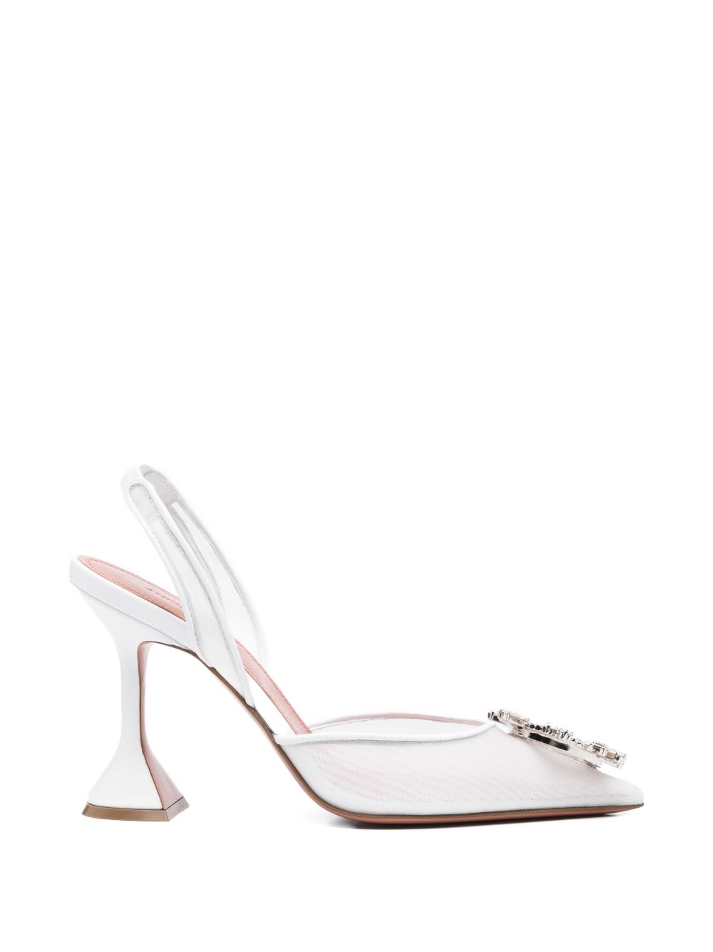Amina Muaddi With Heel White