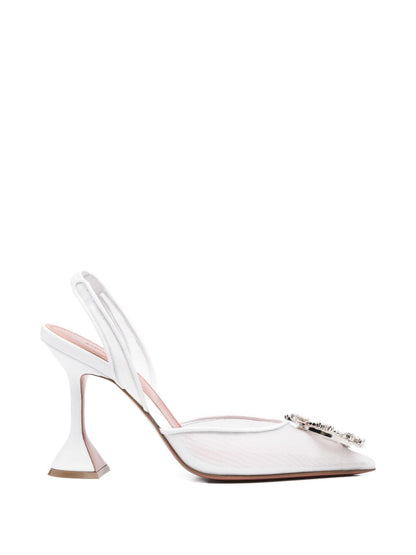 Amina Muaddi With Heel White