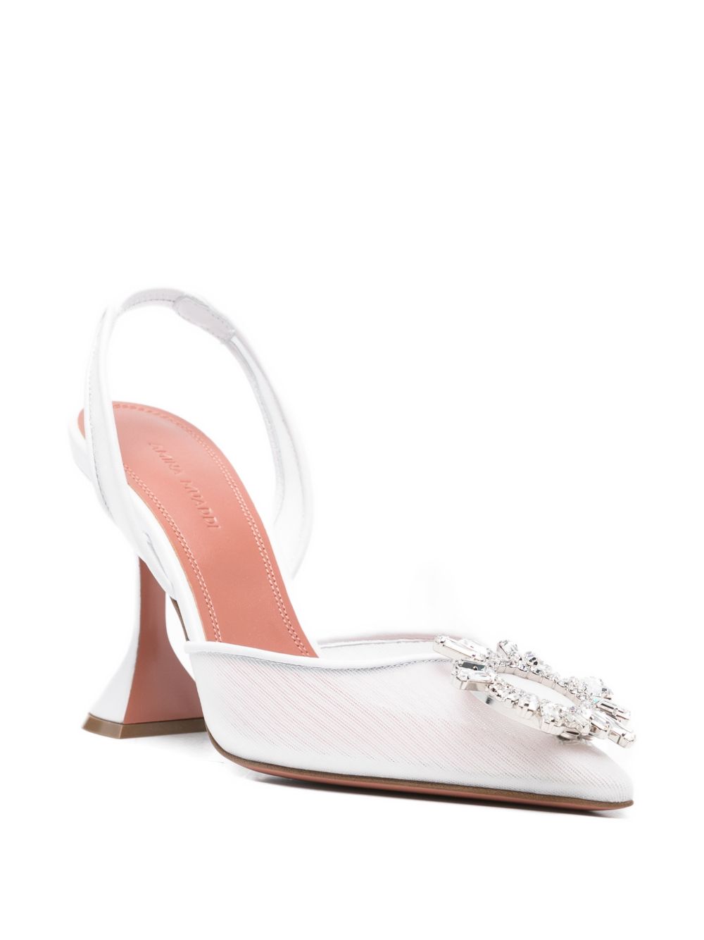 Amina Muaddi With Heel White