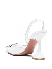 Amina Muaddi With Heel White