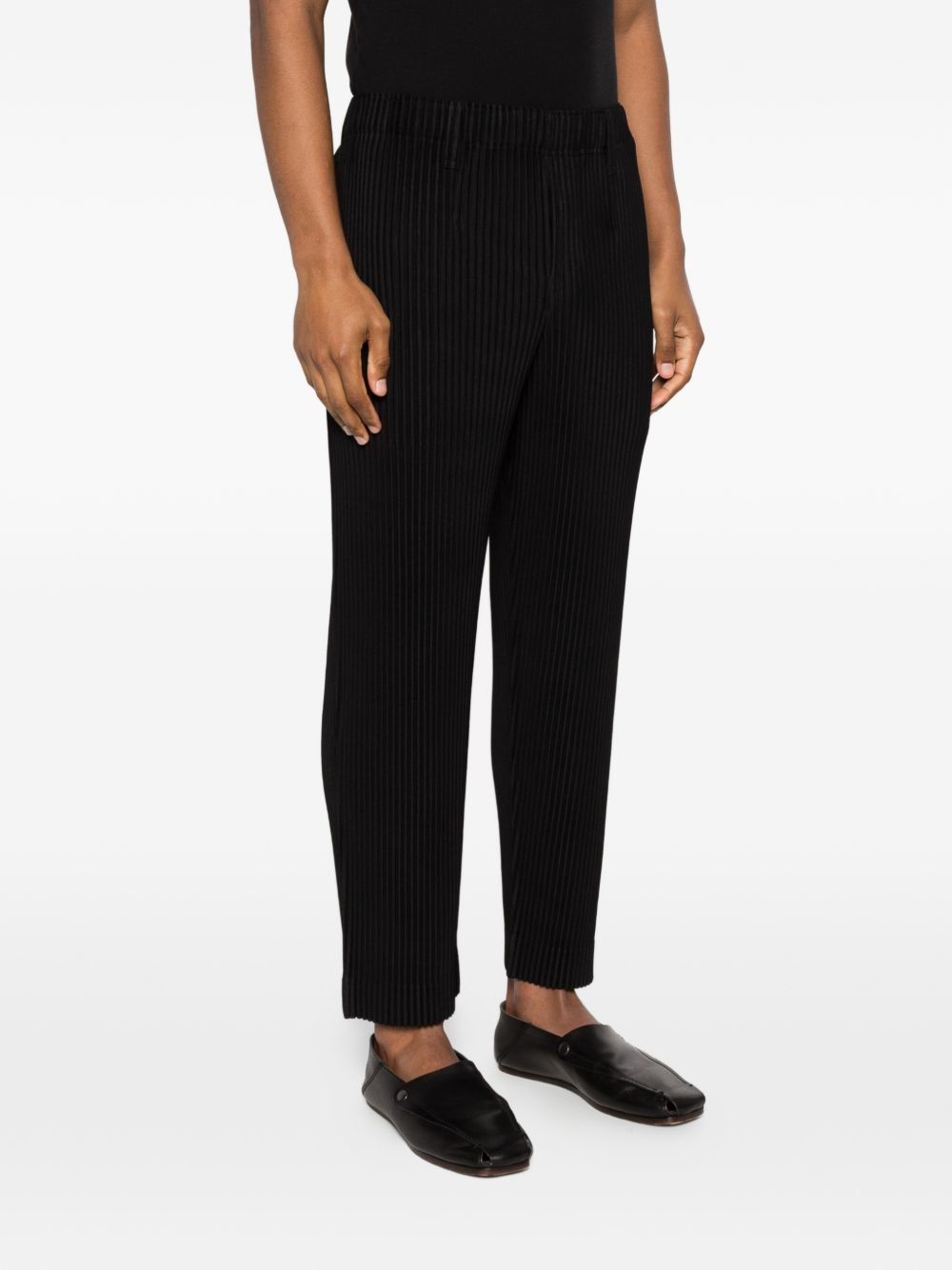 HOMME PLISSE' ISSEY MIYAKE Trousers — Black, Pleated