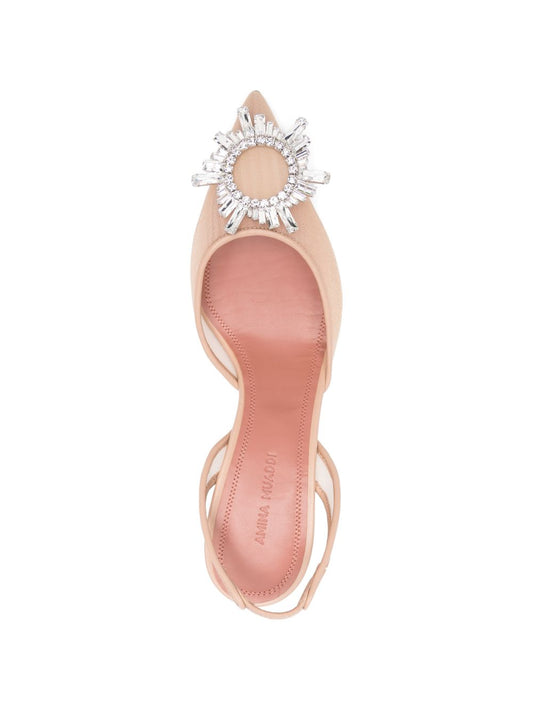 Amina Muaddi With Heel Beige