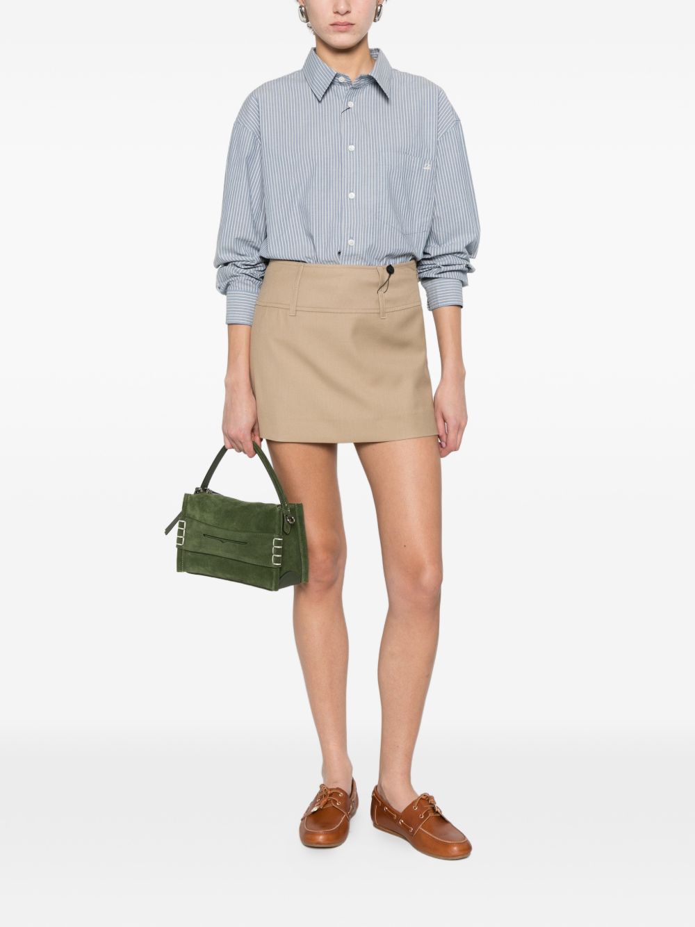 Dunst Beige Skirts — Mini Panelled Skirt for Women