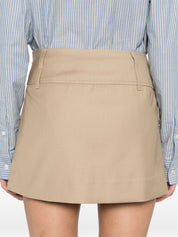 Dunst Beige Skirts — Mini Panelled Skirt for Women