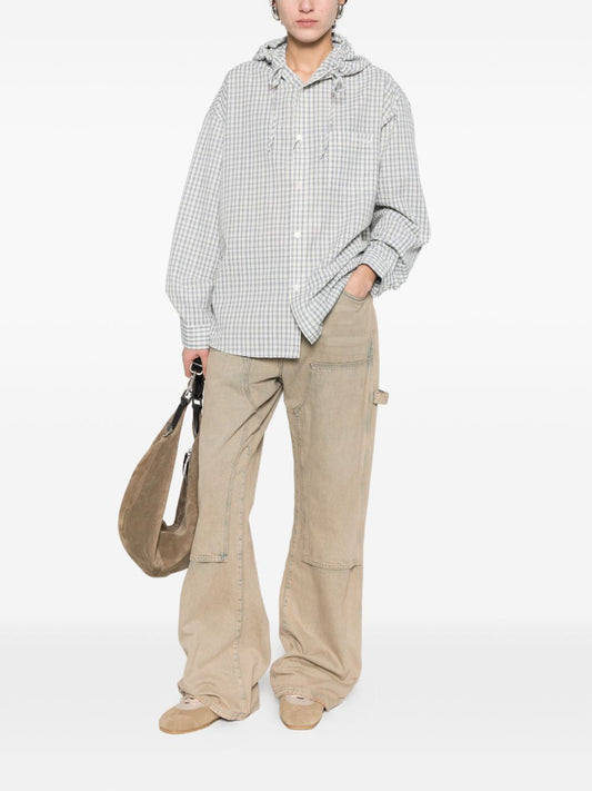Dunst Beige Shirts — Checked Hooded Shirt, New In