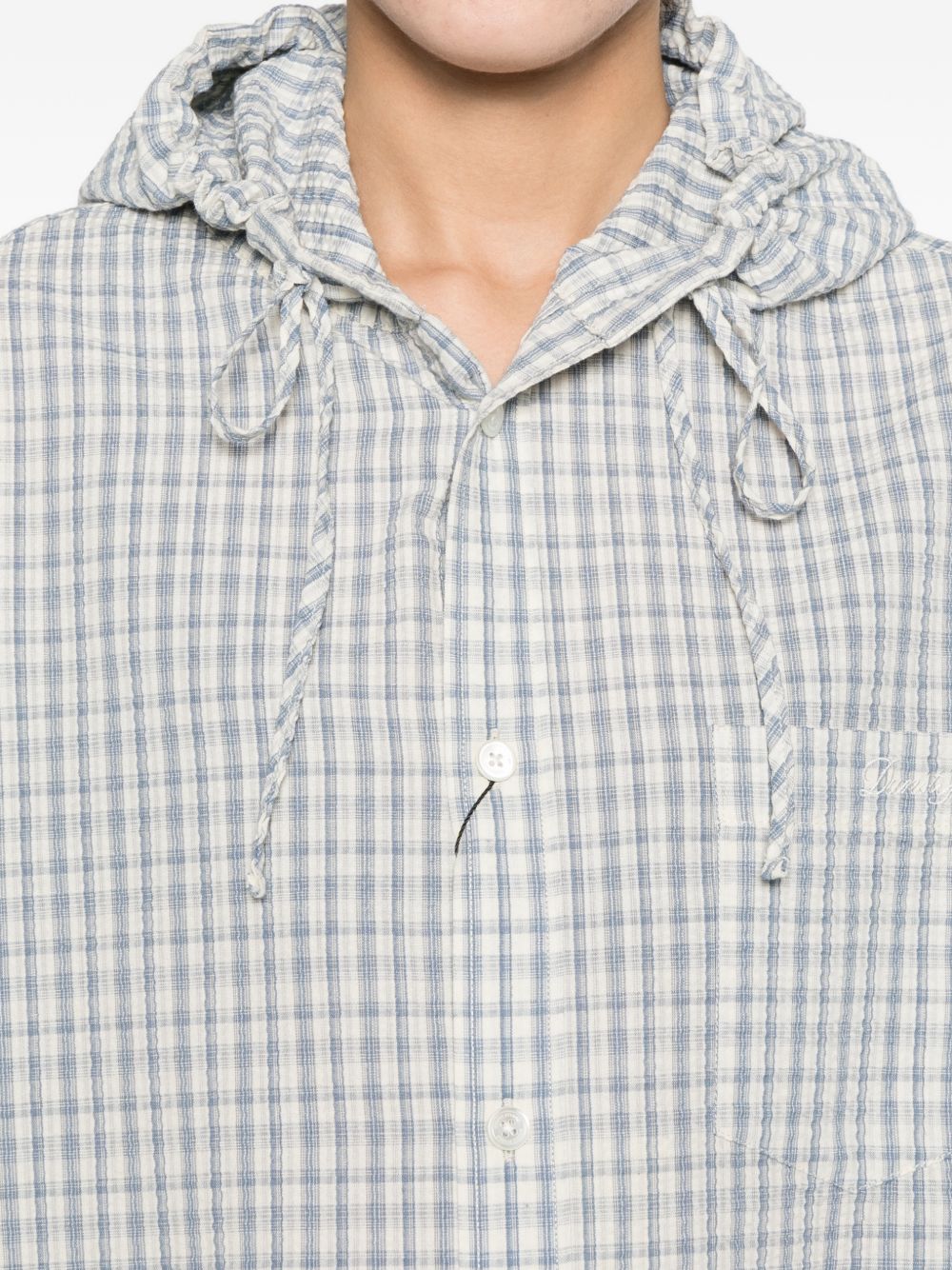 Dunst Beige Shirts — Checked Hooded Shirt, New In