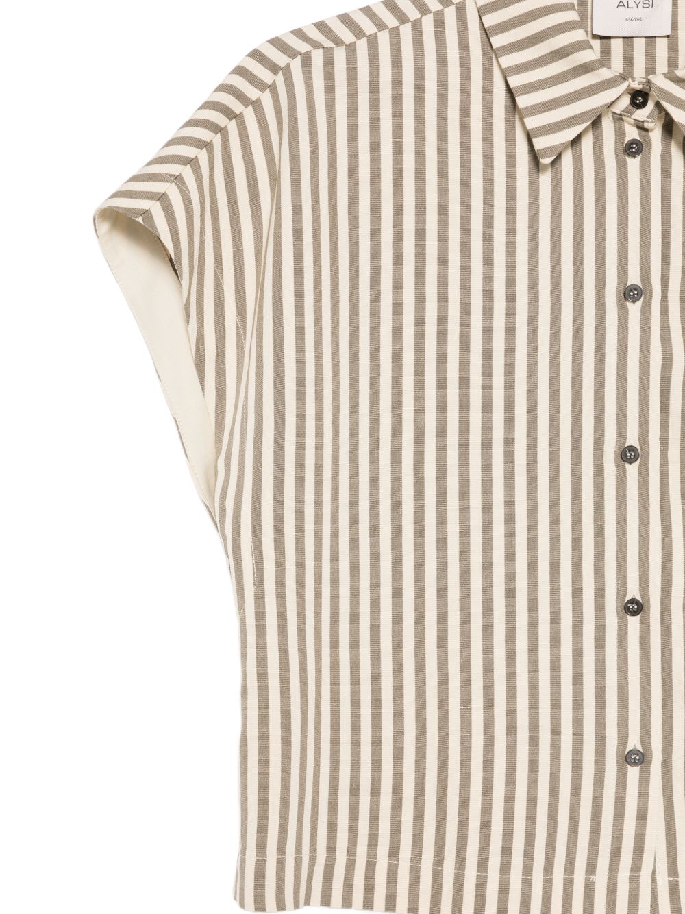 Alysi Green Shirts — New Striped Short Sleeve