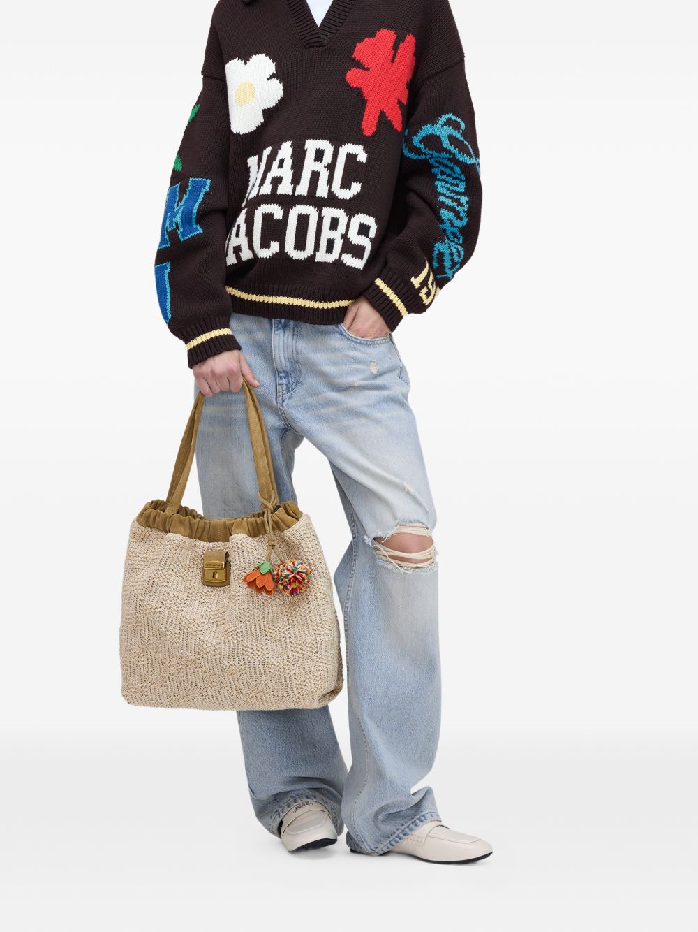 Marc Jacobs The Tote Rafia Shopper Bag — Beige, New In
