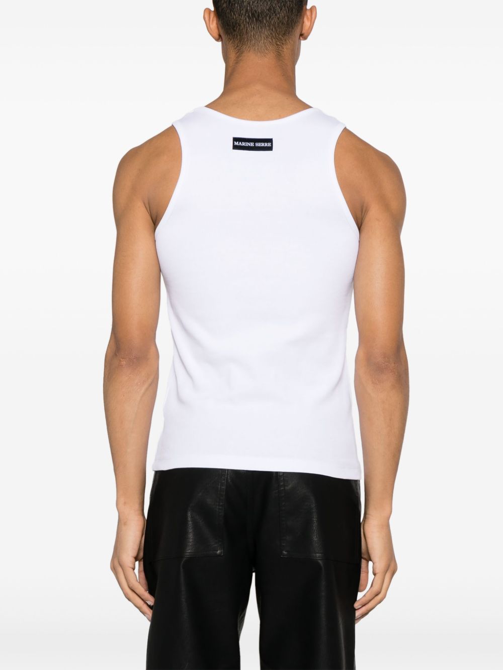 Marine Serre Mens White Moon Tank Top — New In