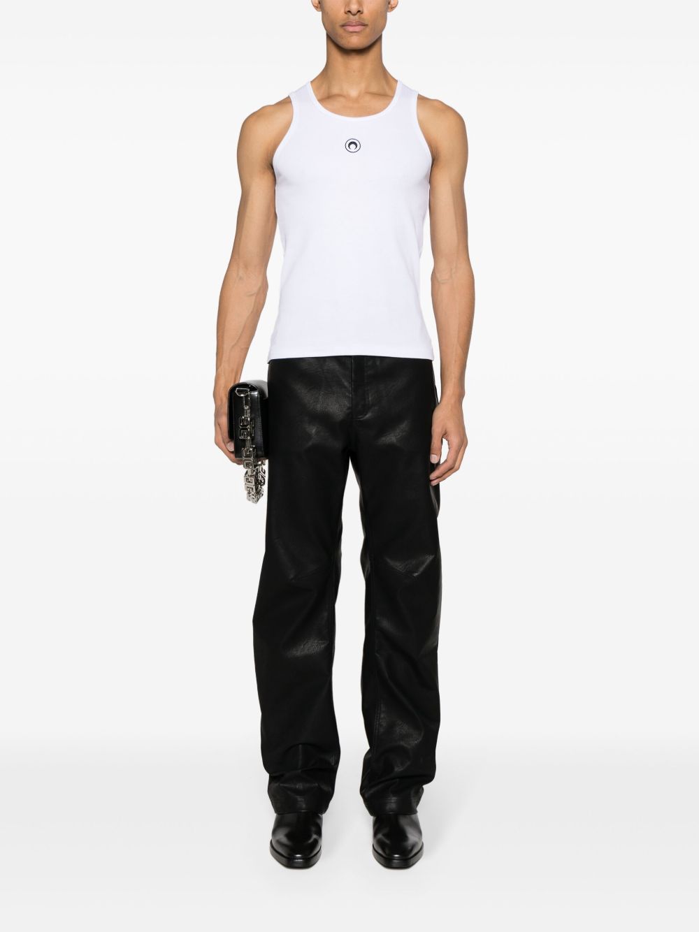 Marine Serre Mens White Moon Tank Top — New In