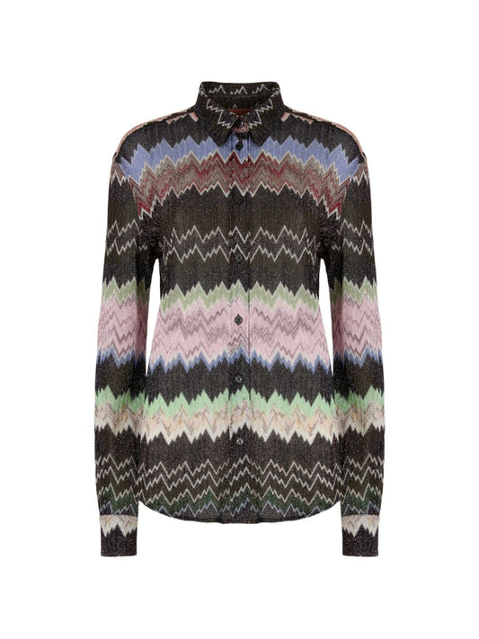 Missoni Shirts Black — Zigzag Silk Shirt (New In)