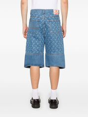 Marine Serre Short Trousers — Moon Denim Bermuda Shorts