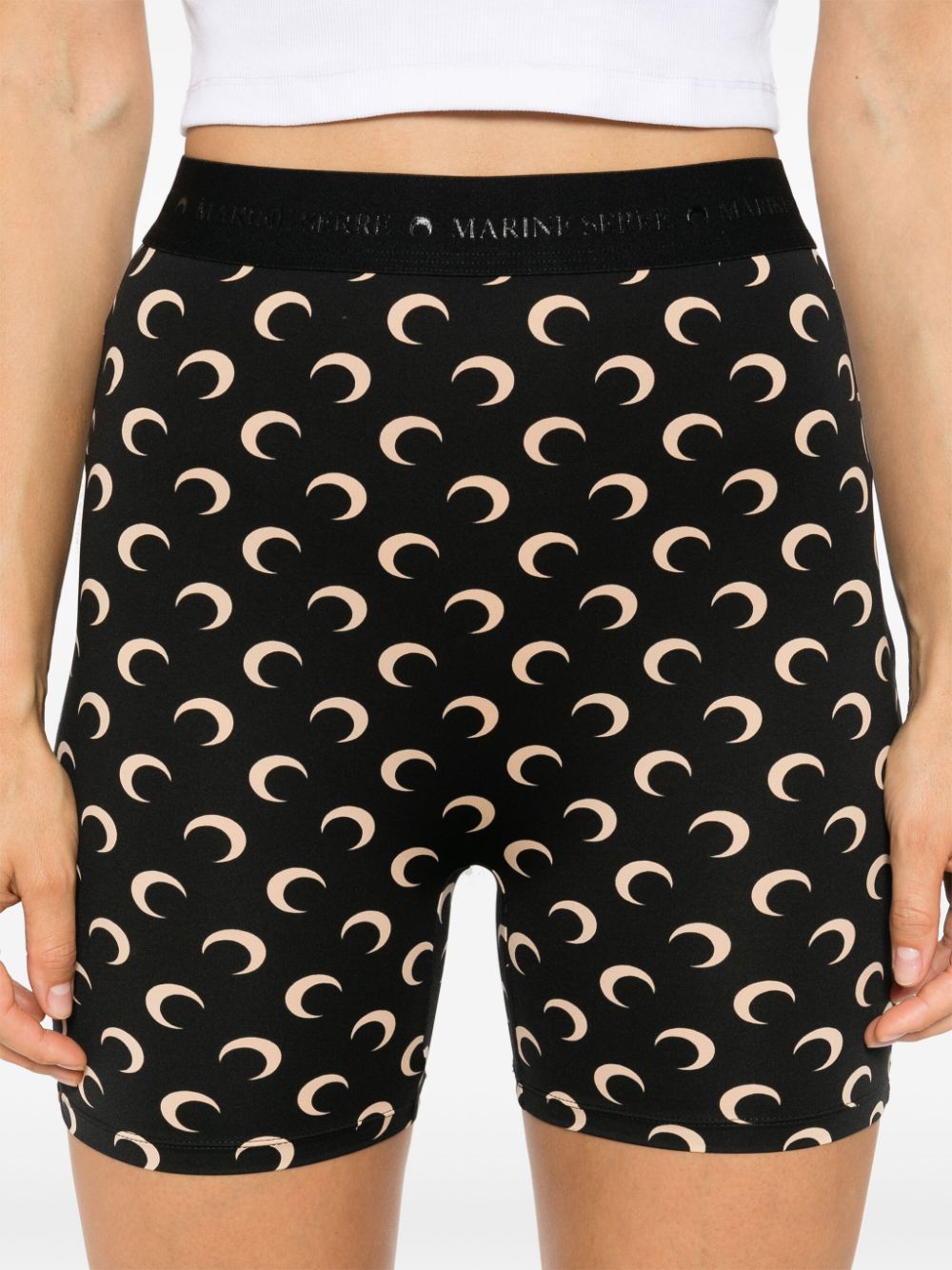 Marine Serre Moon Cyclist Shorts — Black, New In
