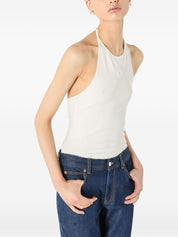 Marine Serre White Top — Halterneck Cotton Tank