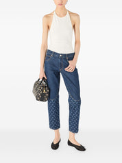 Marine Serre White Top — Halterneck Cotton Tank