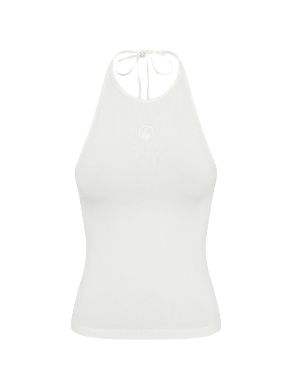 Marine Serre White Top — Halterneck Cotton Tank