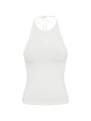 Marine Serre White Top — Halterneck Cotton Tank