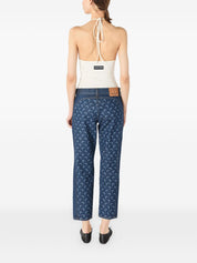 Marine Serre White Top — Halterneck Cotton Tank