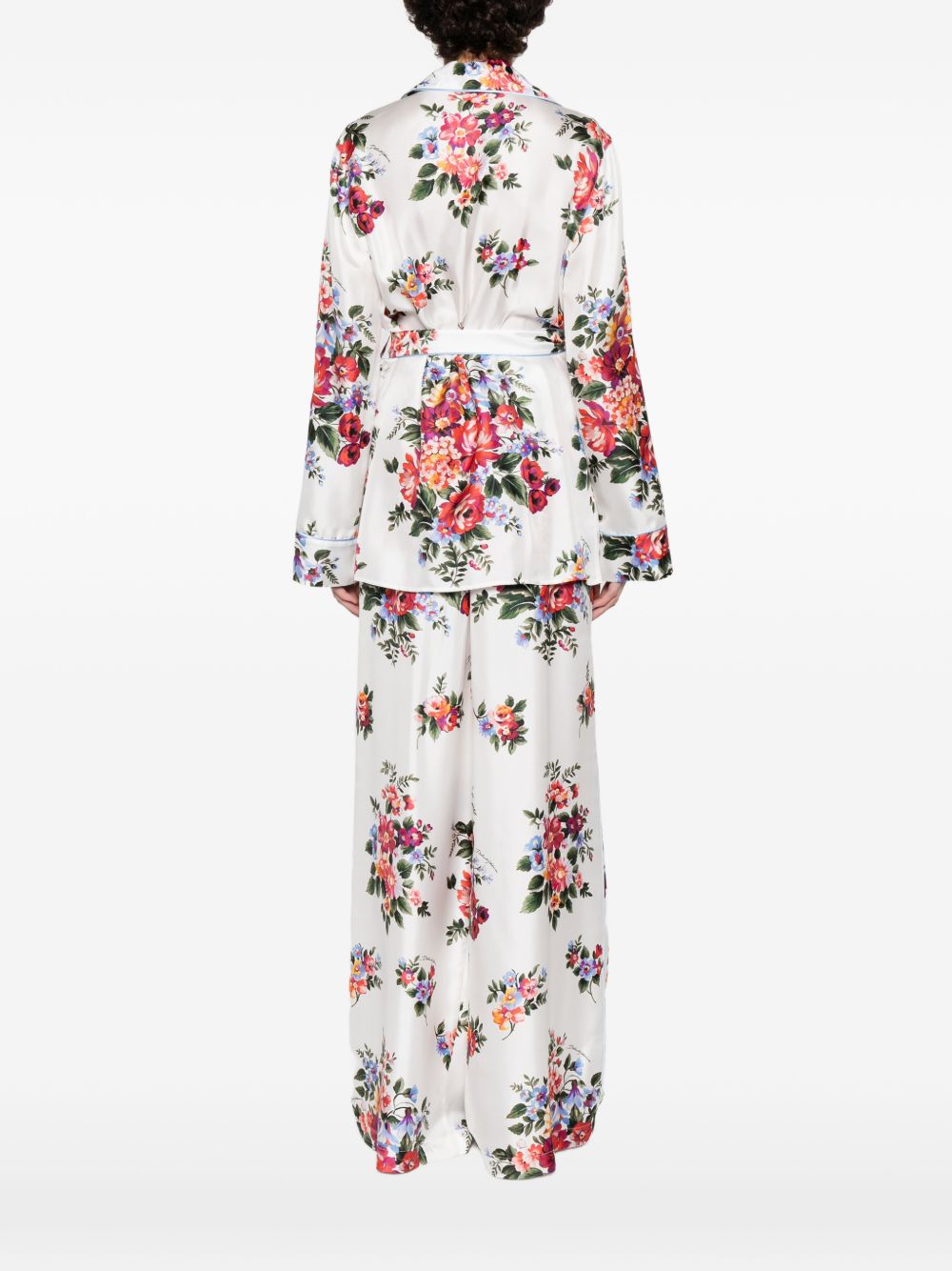 Dolce & Gabbana White Shirts — Flower Silk Top