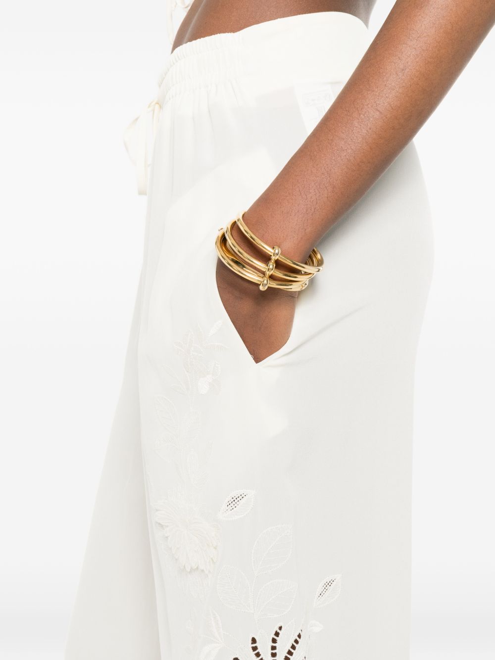 Ermanno Scervino White Trousers — Silk Pajama Style