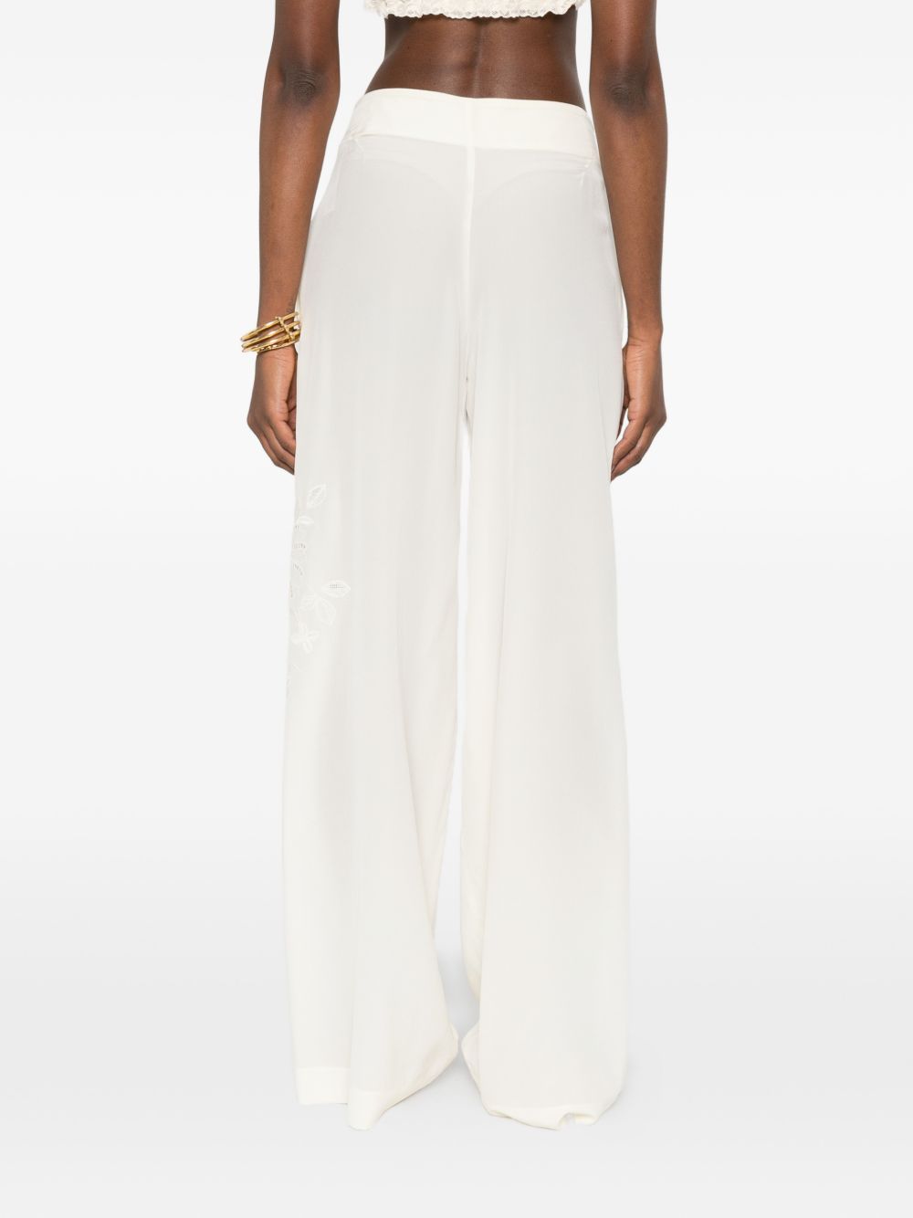 Ermanno Scervino White Trousers — Silk Pajama Style
