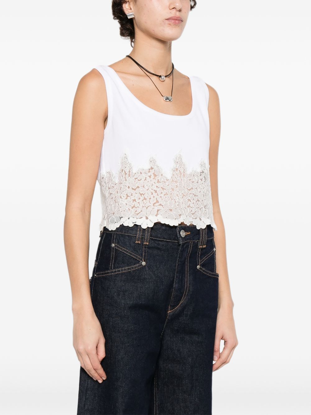 Ermanno Scervino Top White — Knitted Tank Top