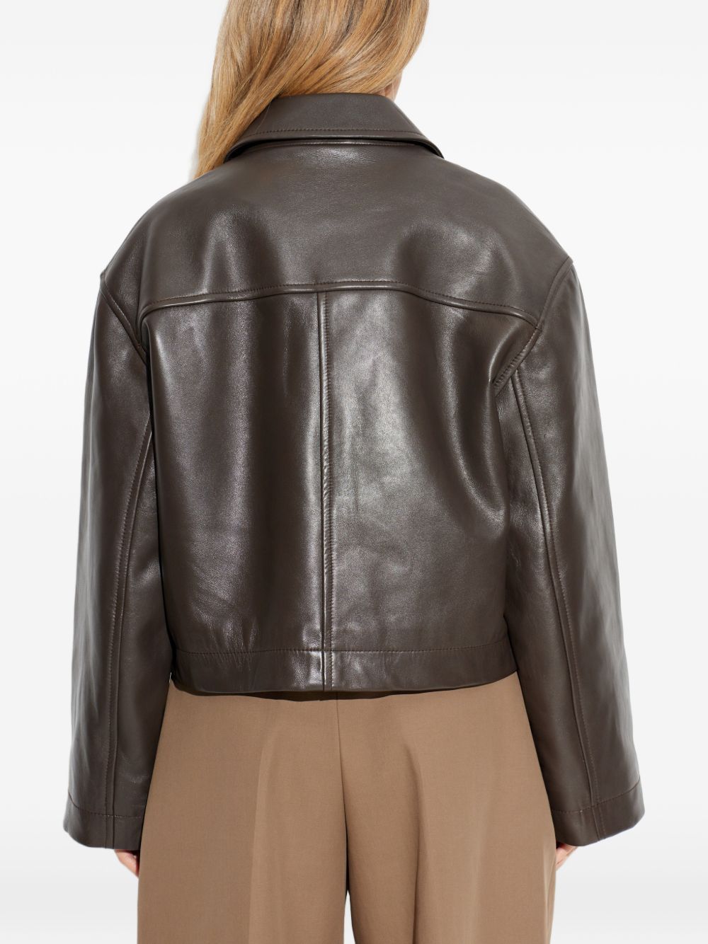Studio Nicholson PRE Jackets — Dark Brown Cropped Leather