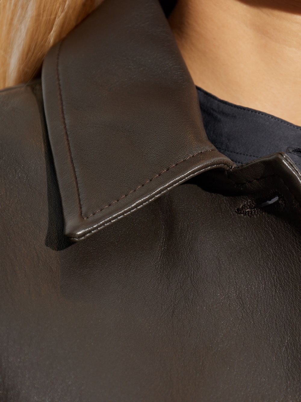 Studio Nicholson PRE Jackets — Dark Brown Cropped Leather