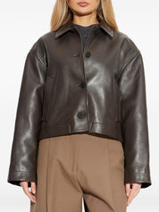 Studio Nicholson PRE Jackets — Dark Brown Cropped Leather