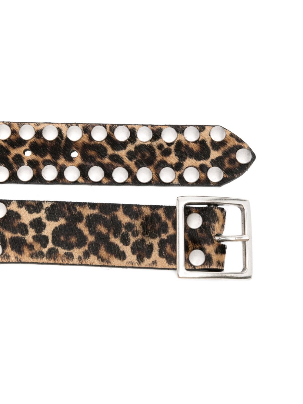 Golden Goose Brown Belts — Leo Studded Leather